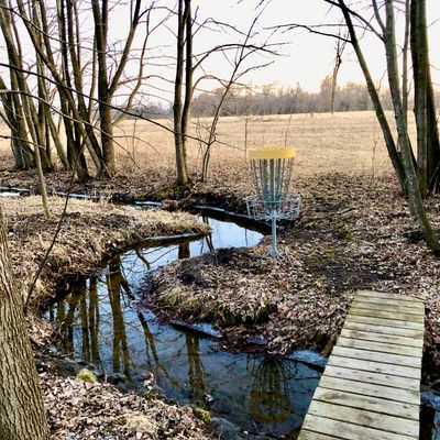 Hole 6, with the snow gone and the creek flowing.