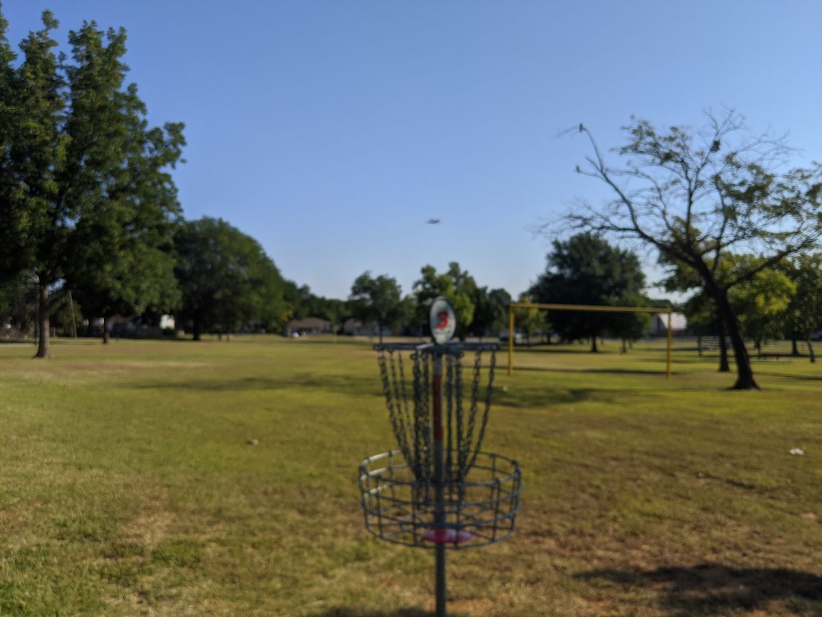 Hole 3 basket (Tinker Air Force Base nearby so tons of huge planes landing and taking off)