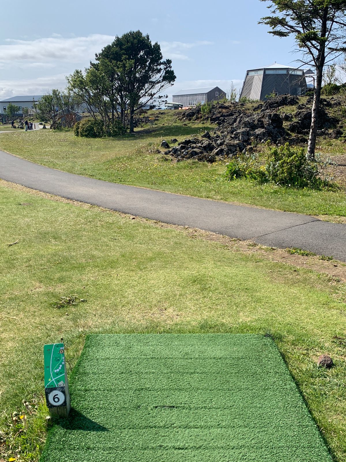 Tee pad and fairway hole 6