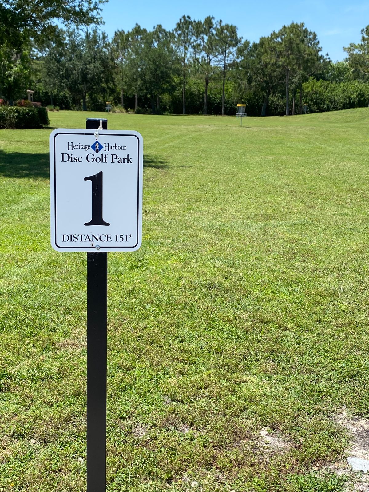 #1 tee box and basket, #2 basket is to the left. Great beginner course.