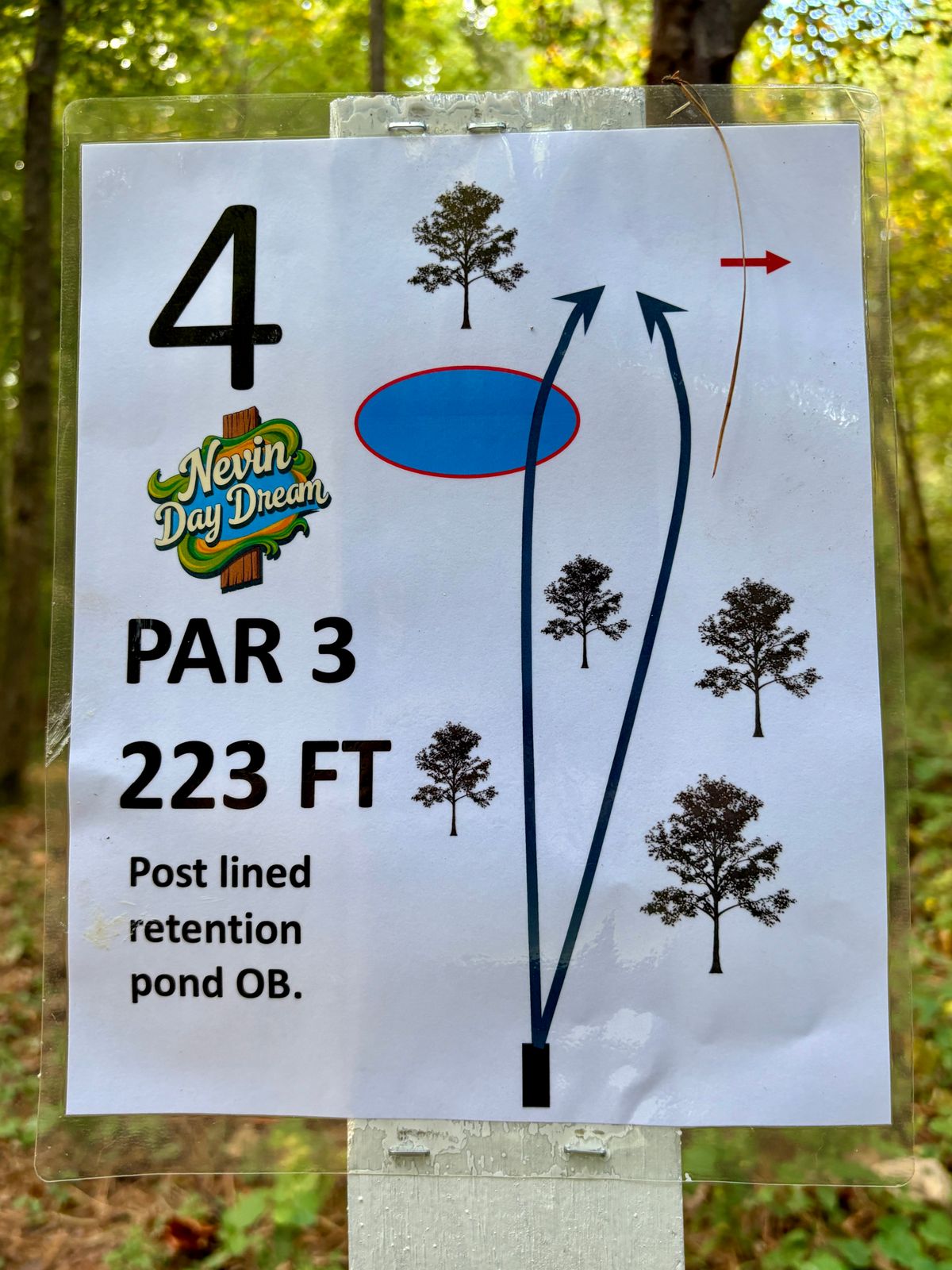 Hole 4 tee sign