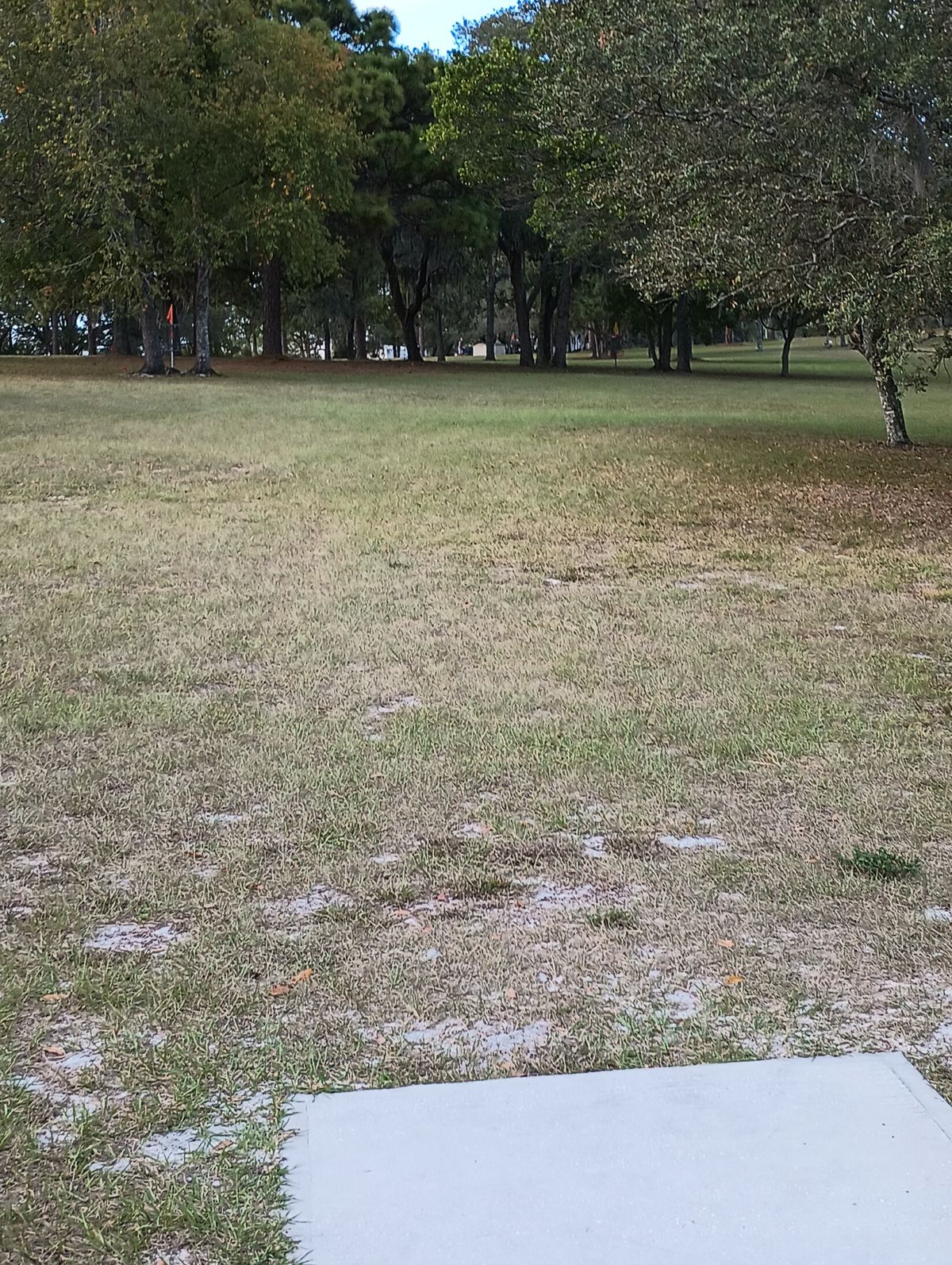 Hole 14 from tee pad view