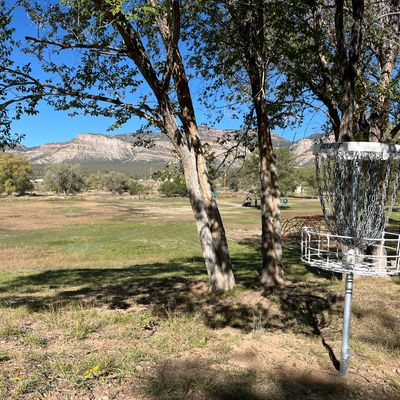 Basket #17 on the hill - the only par 4 of the course. 