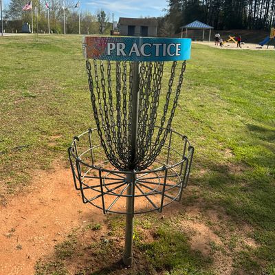 Practice basket near parking lot