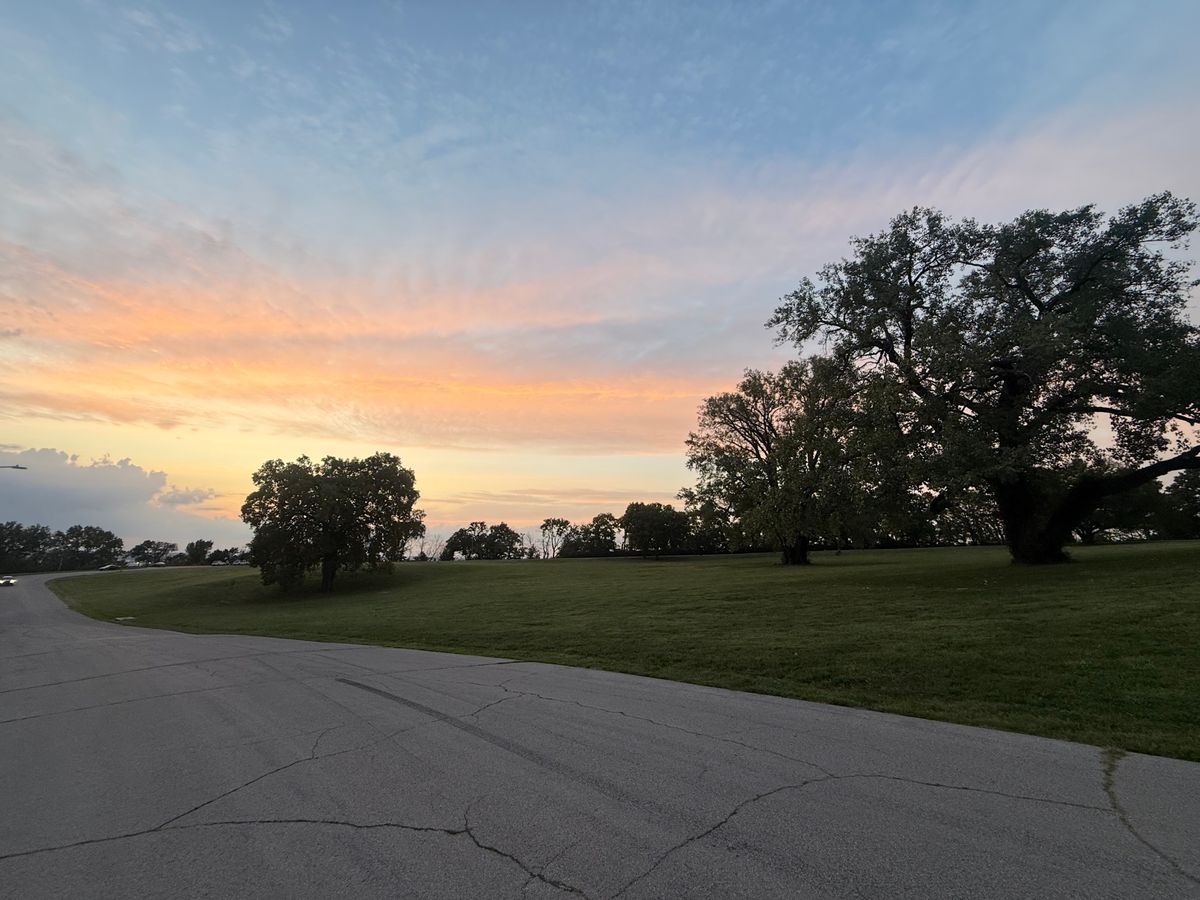 A sunset over 14 and 13’s fairway