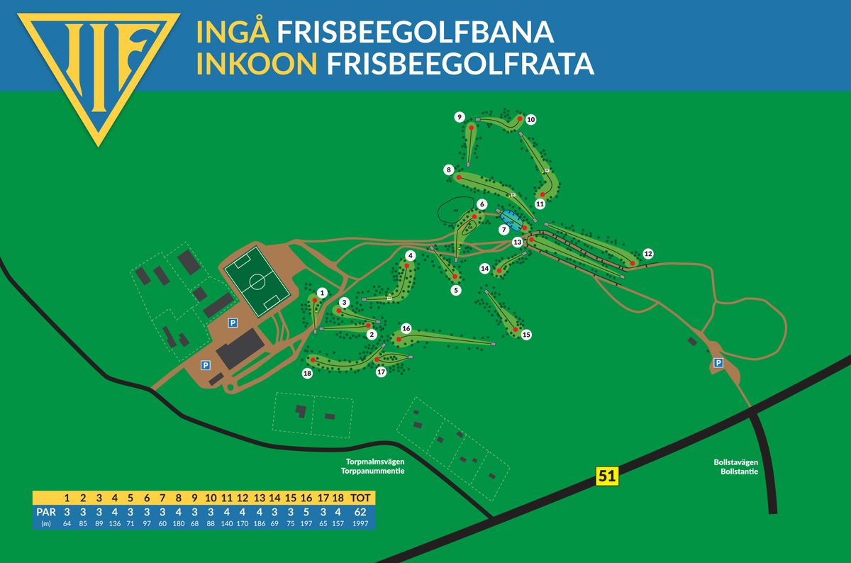 Uudempi ratakartta. Väylä 12, lyhyempi ja triplamando mutta par 4.