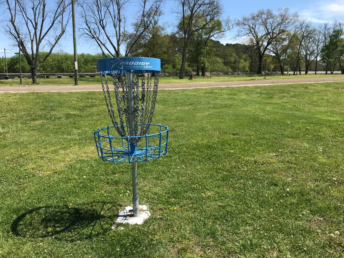 No. 1 basket. Next tee pad across road.