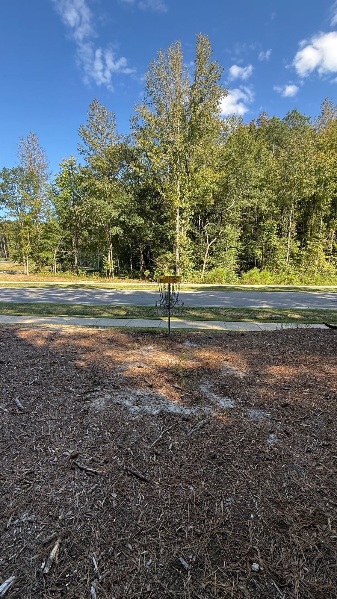 Go left & along the wood line to find 18