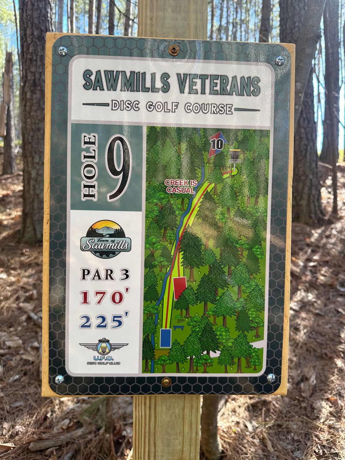 Hole 9 tee sign