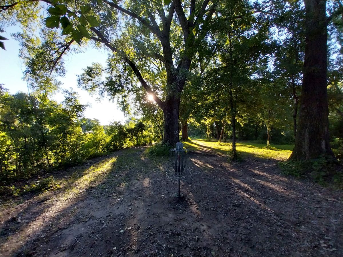 Looking back towards the tee pad of 3.