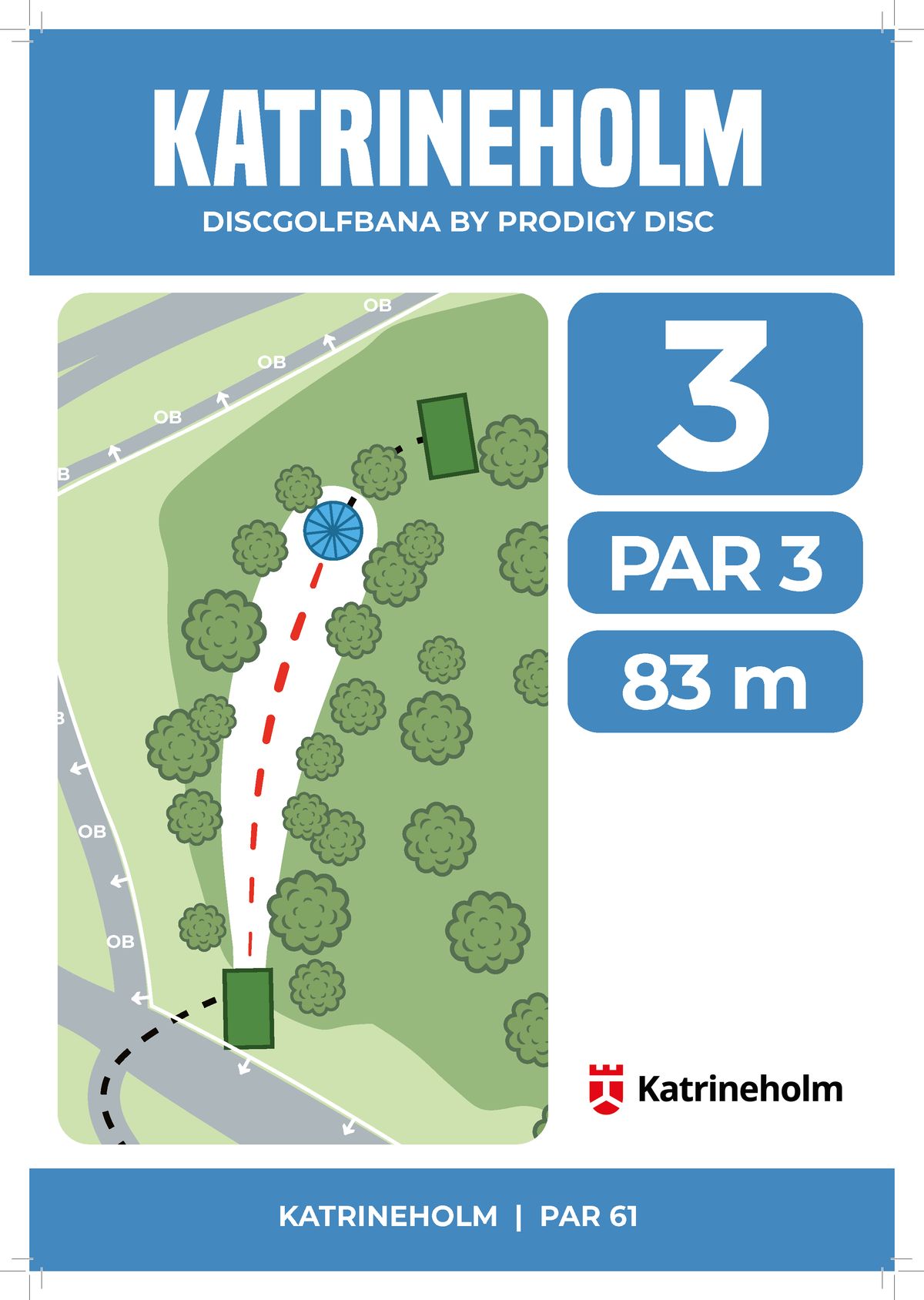 Hålkarta 3, par 3, 83 m