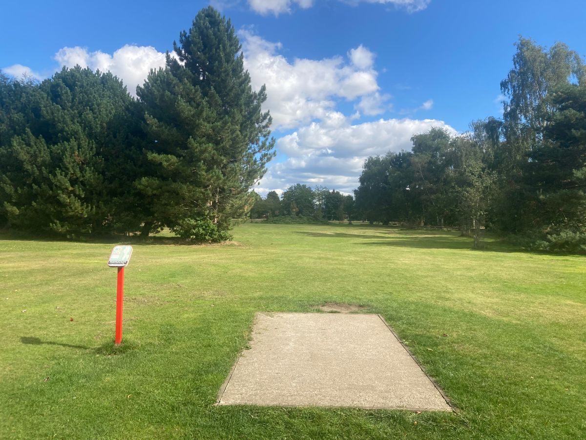 View from the short/red tee on #3 towards the raised green.