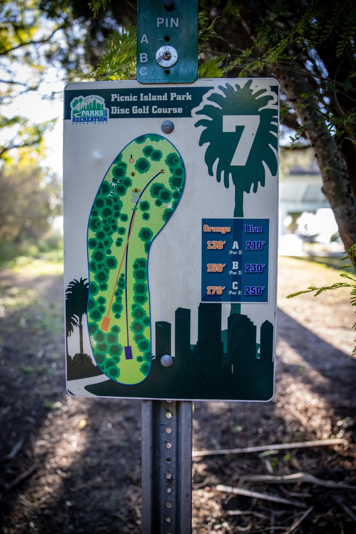 Hole 7 sign.