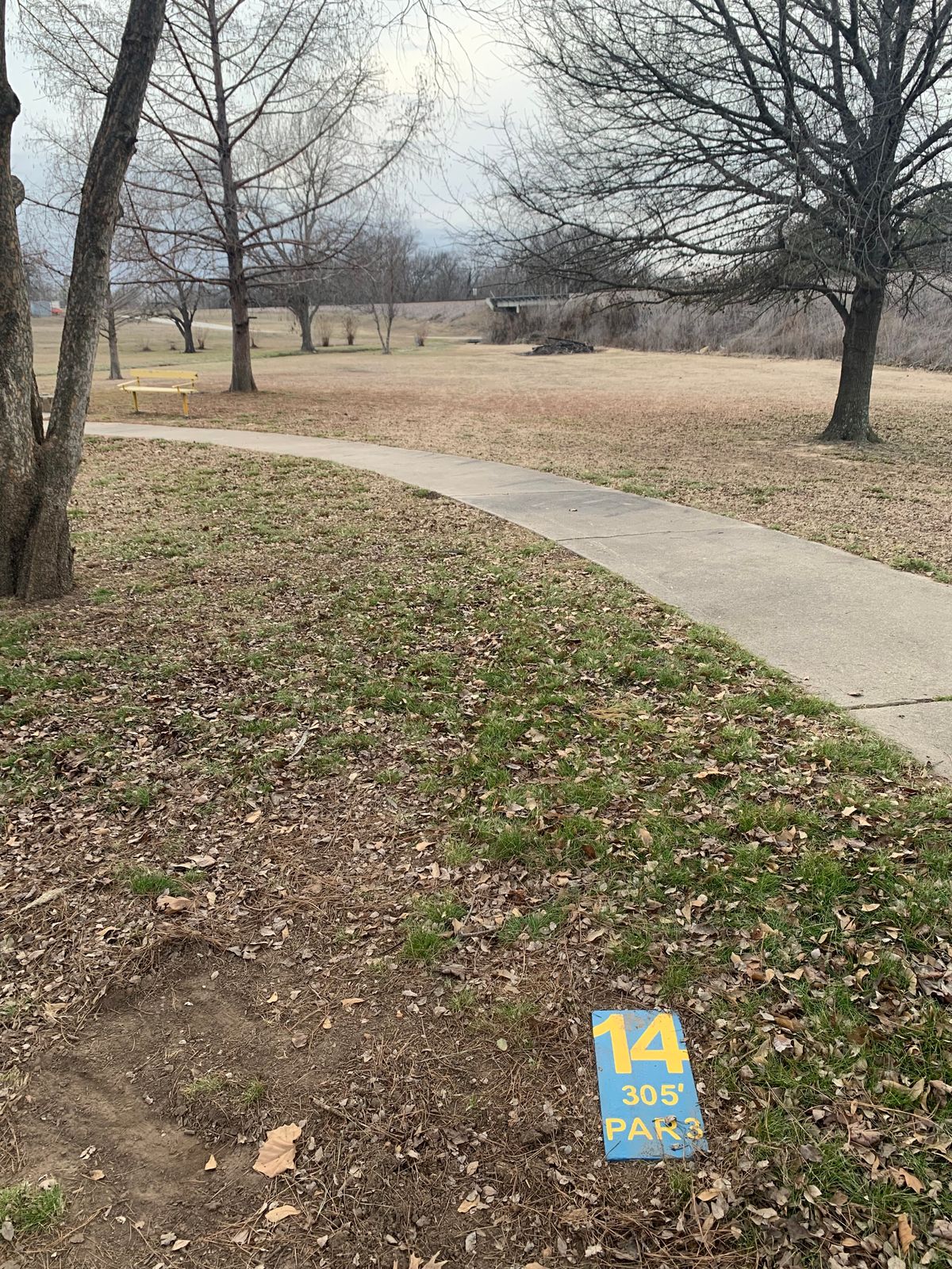Hole #14 tee marker.