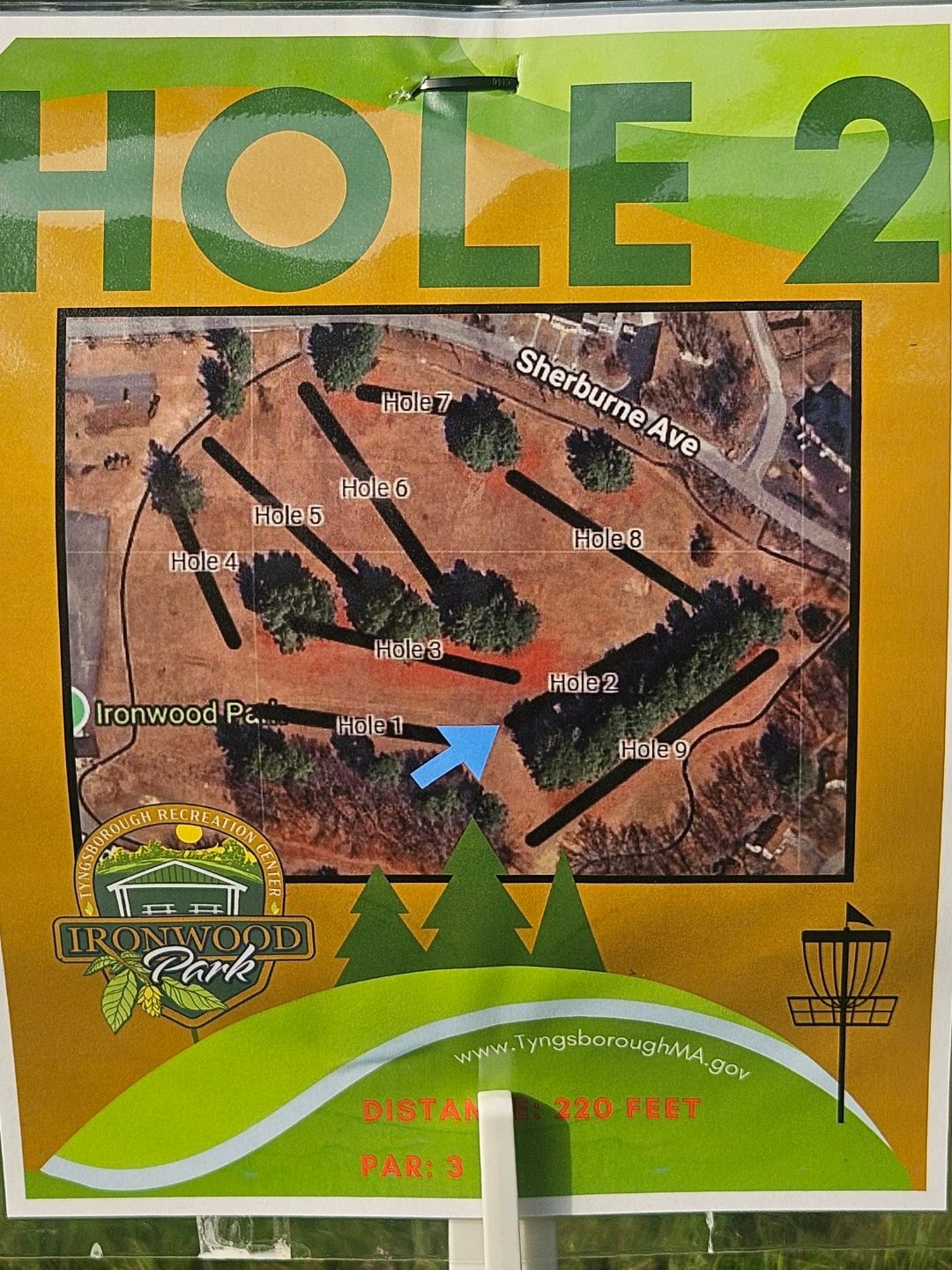 Hole 2 actual dist. 215'