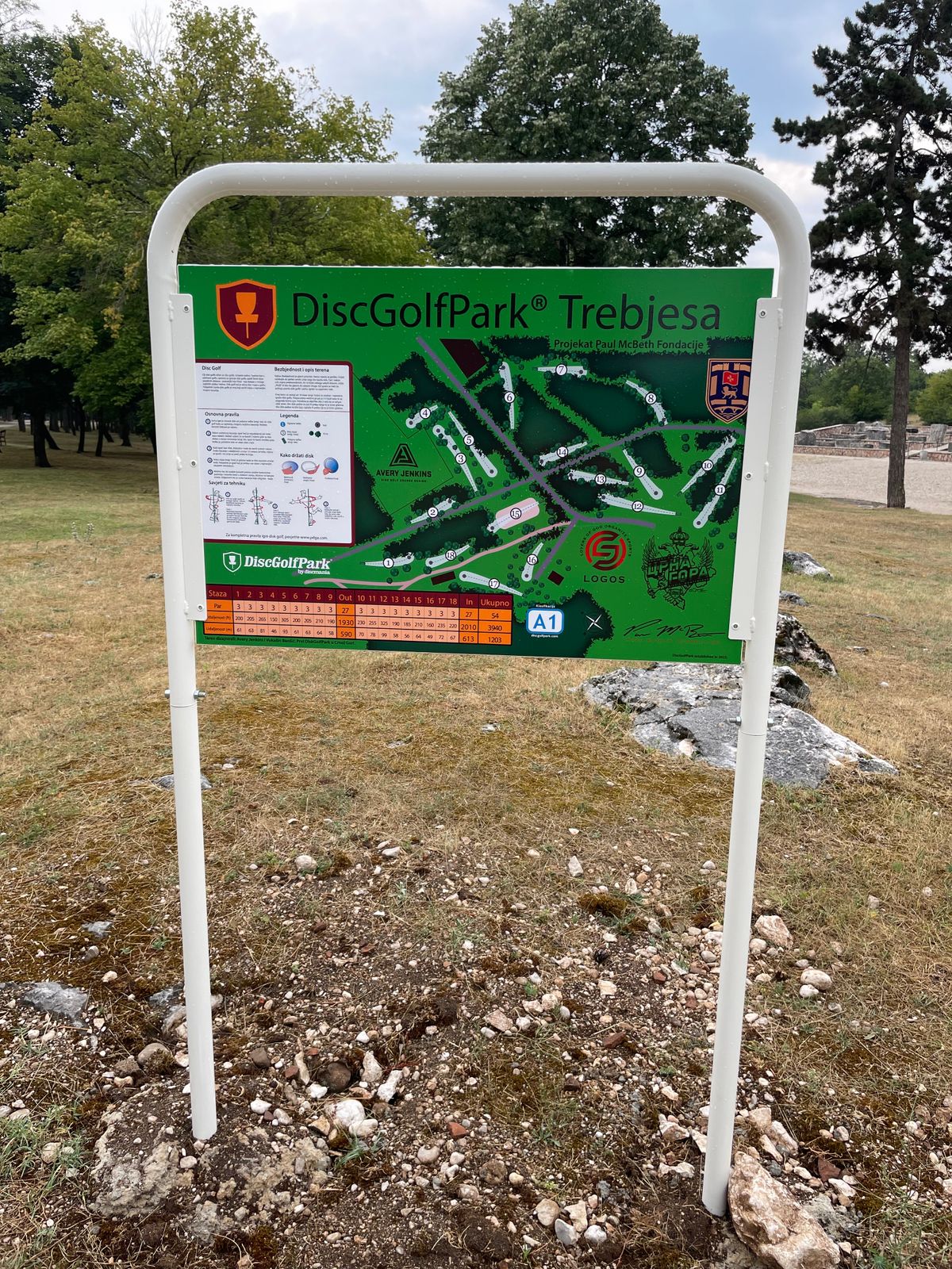 Kiosk by practice basket and hole 1 tee