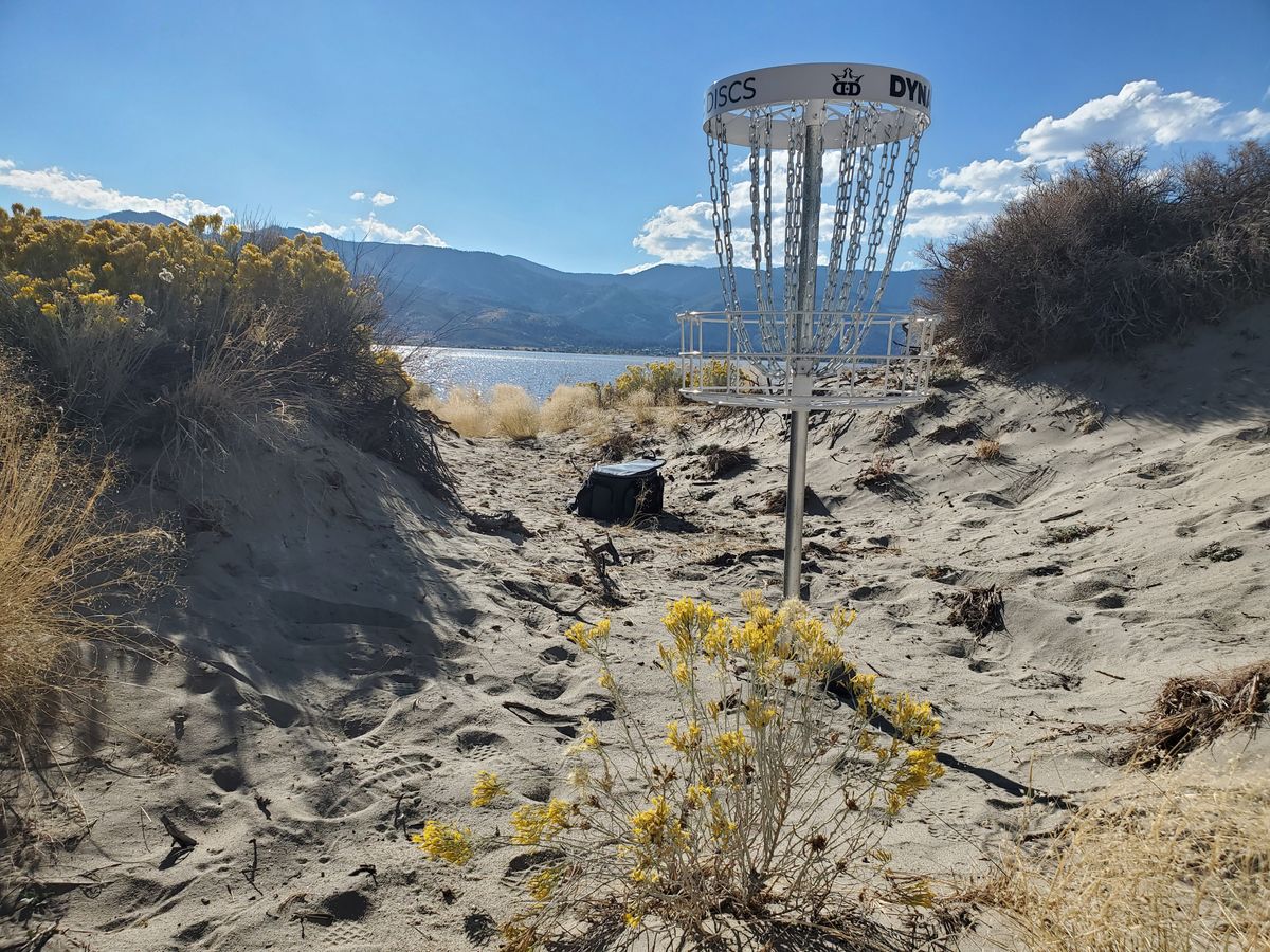 Hole 5 on a sandy beach, in Nevada...