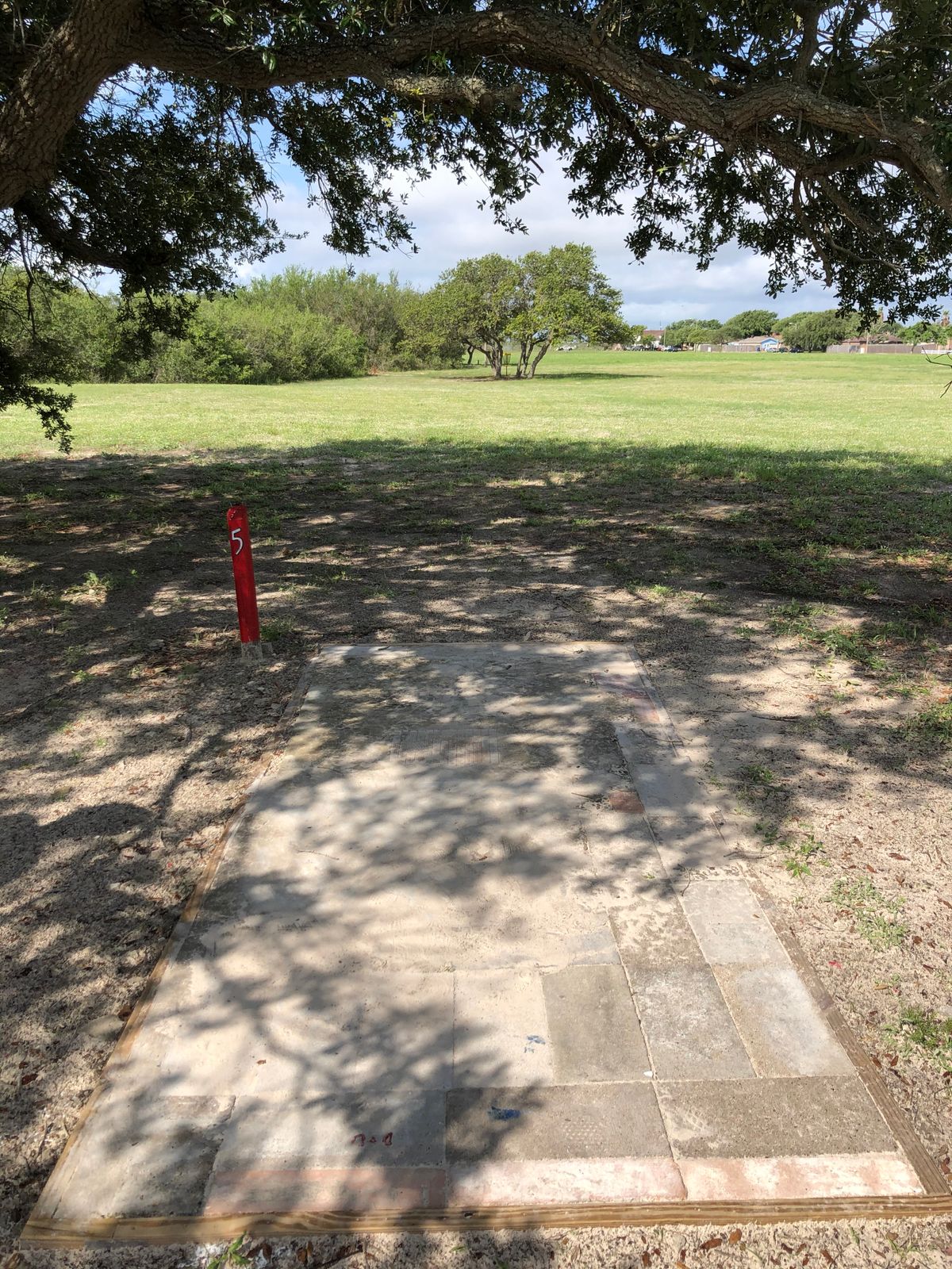 Red tee box for hole 5