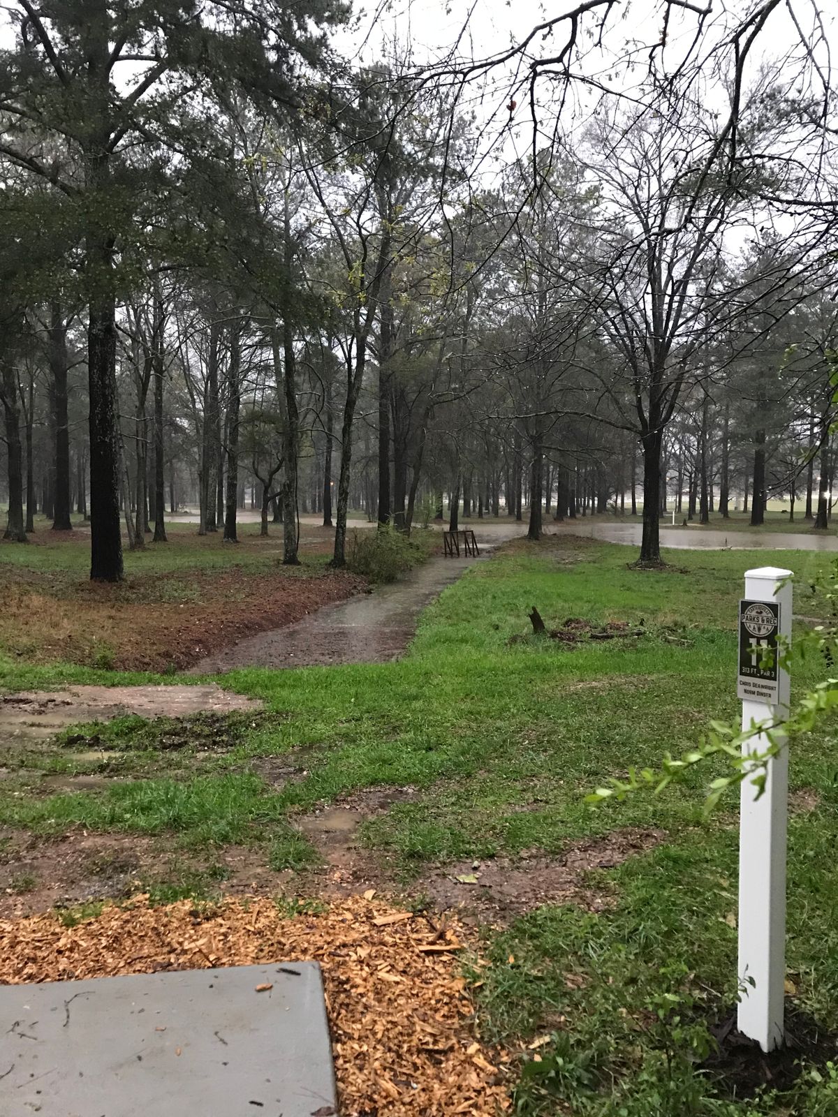 Hole 11 tee with BIG WATER on right