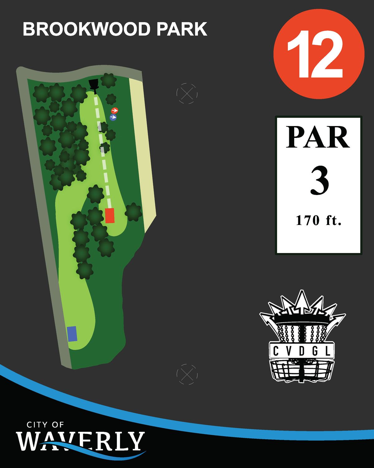 Hole 12 red teepad sign