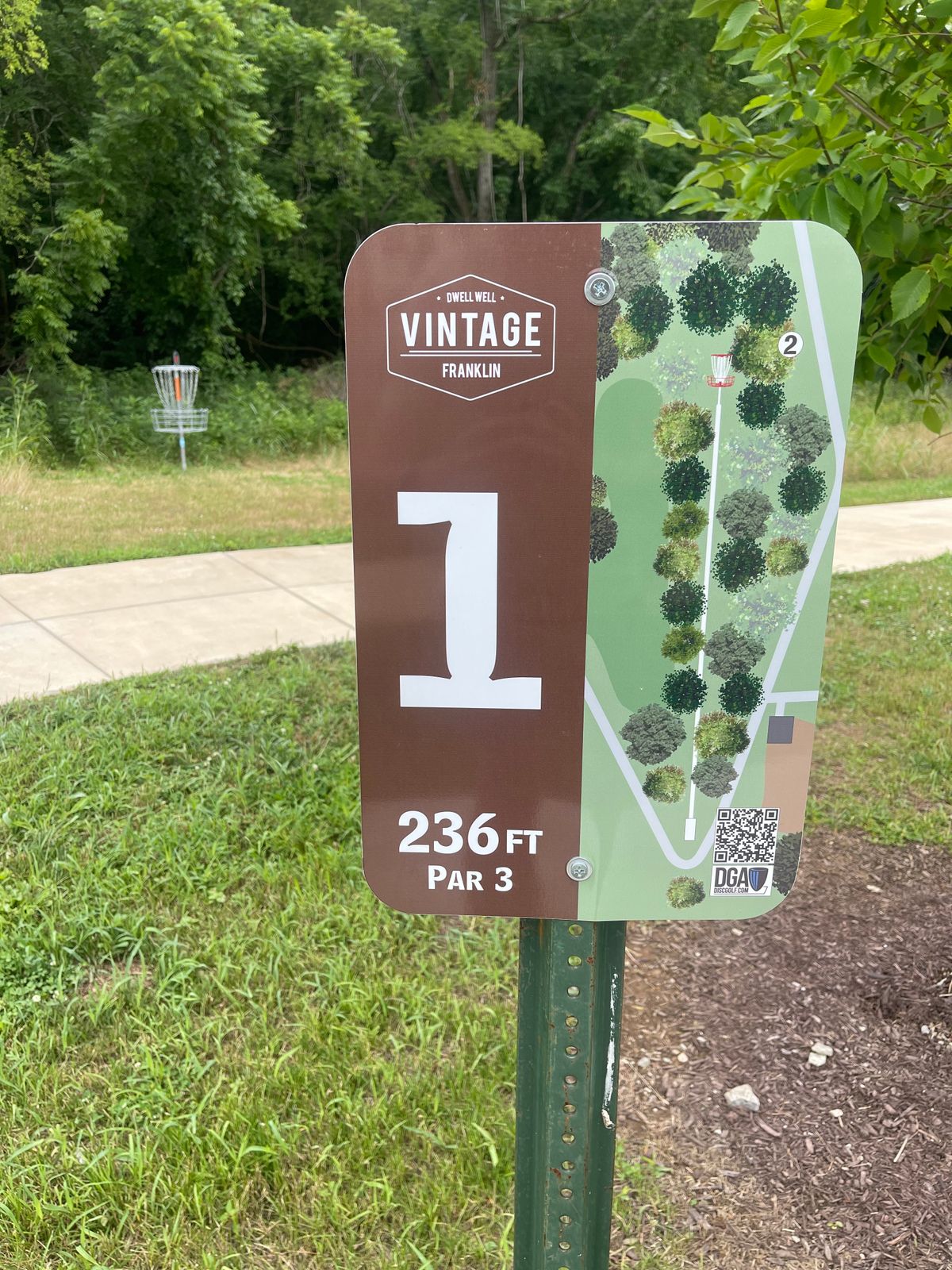 Hole 1 and basket 9