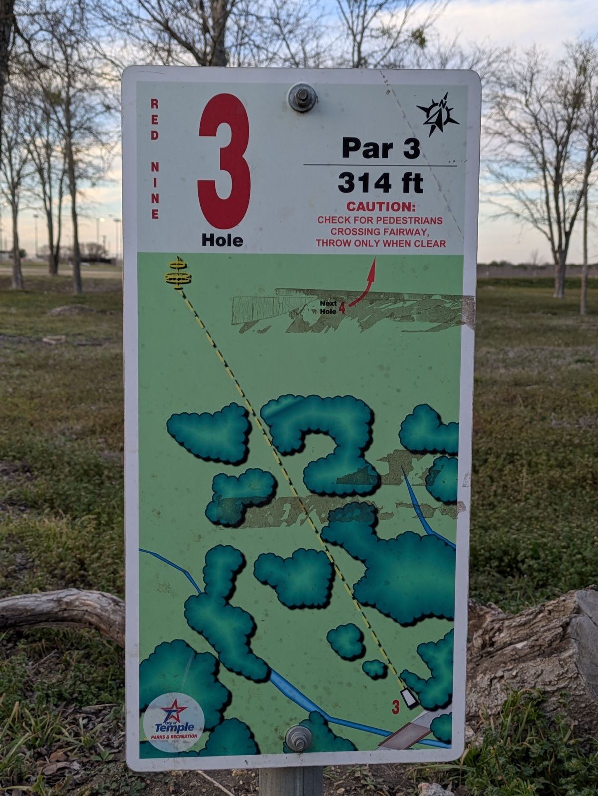 Hole 3 sign