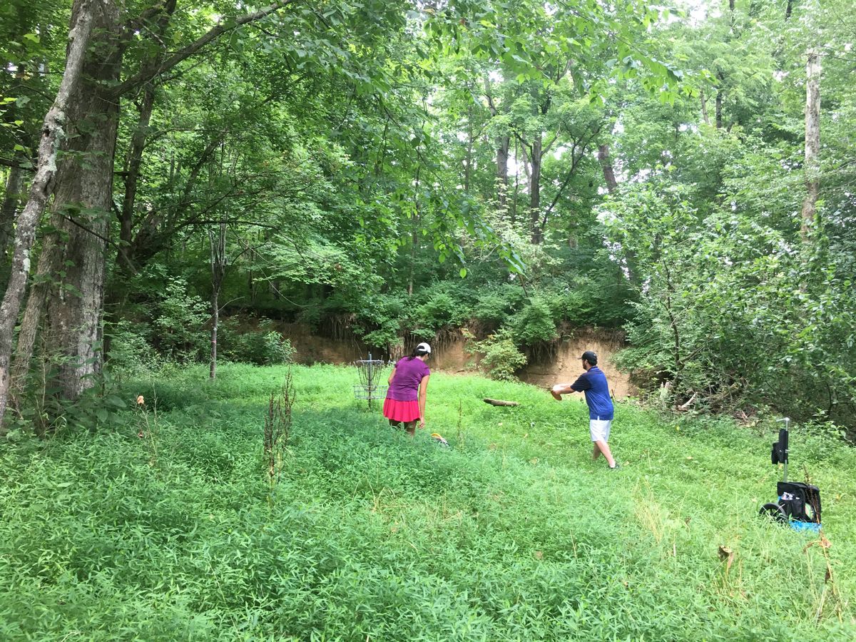 #11 basket(long) - please note, this is the toughest hole for the mower to get to, so high grass will happen if the creeks are flowing...