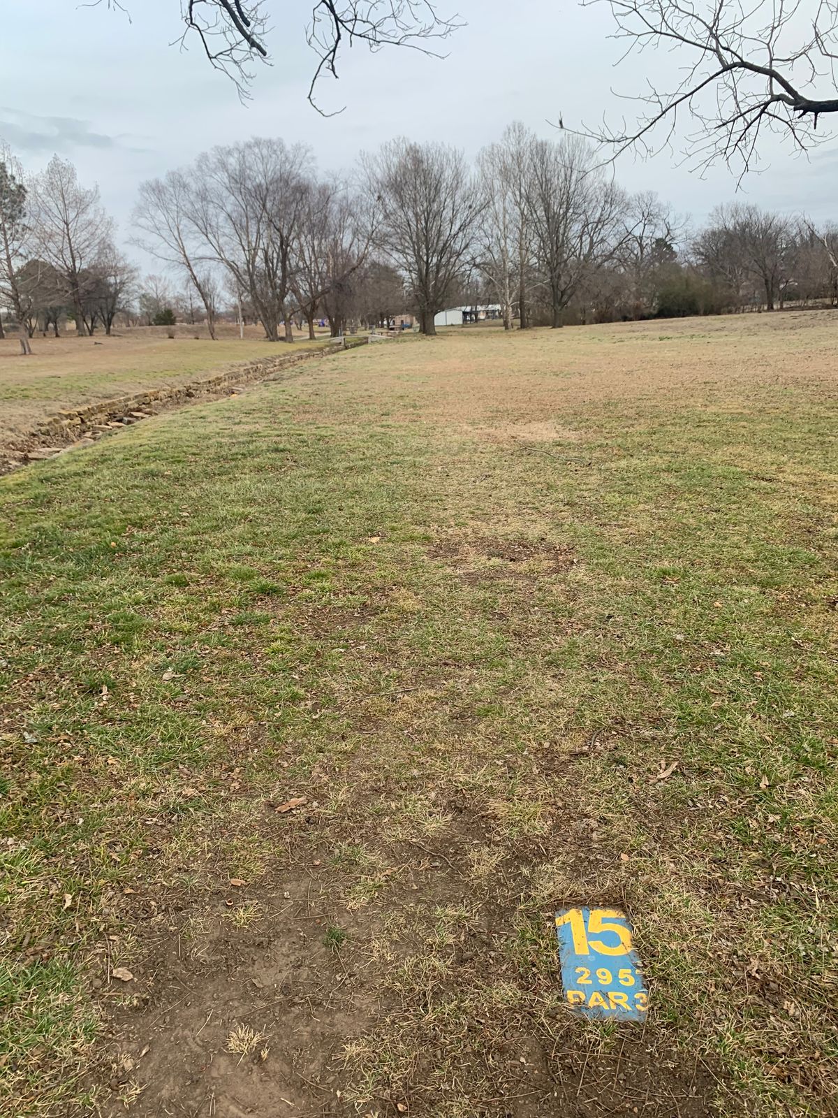 Hole #15 tee marker.