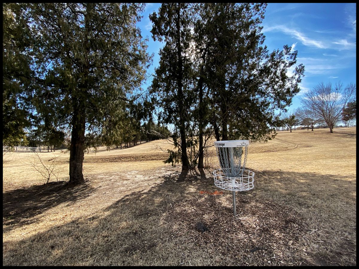 #14 green looking back uphill towards Tee
