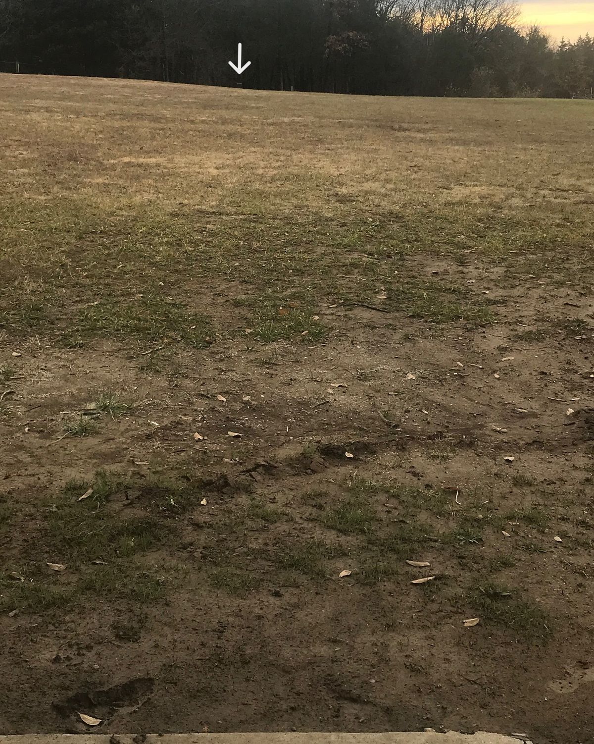 Hole 18-cabled gravel parking lot OB