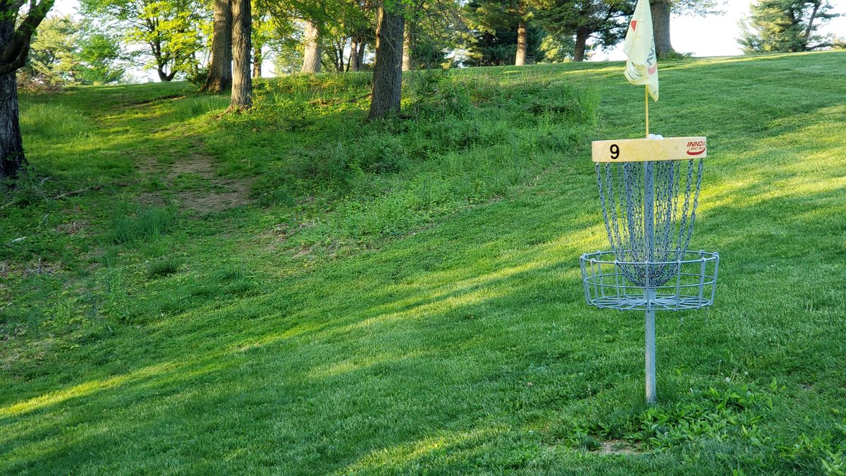 Hole 9 looking back up the fairway gap.