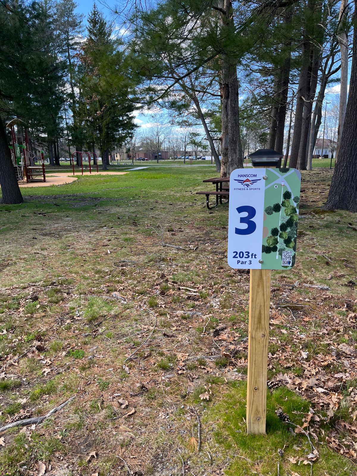 Hole 3 caution around play area and roads right/deep