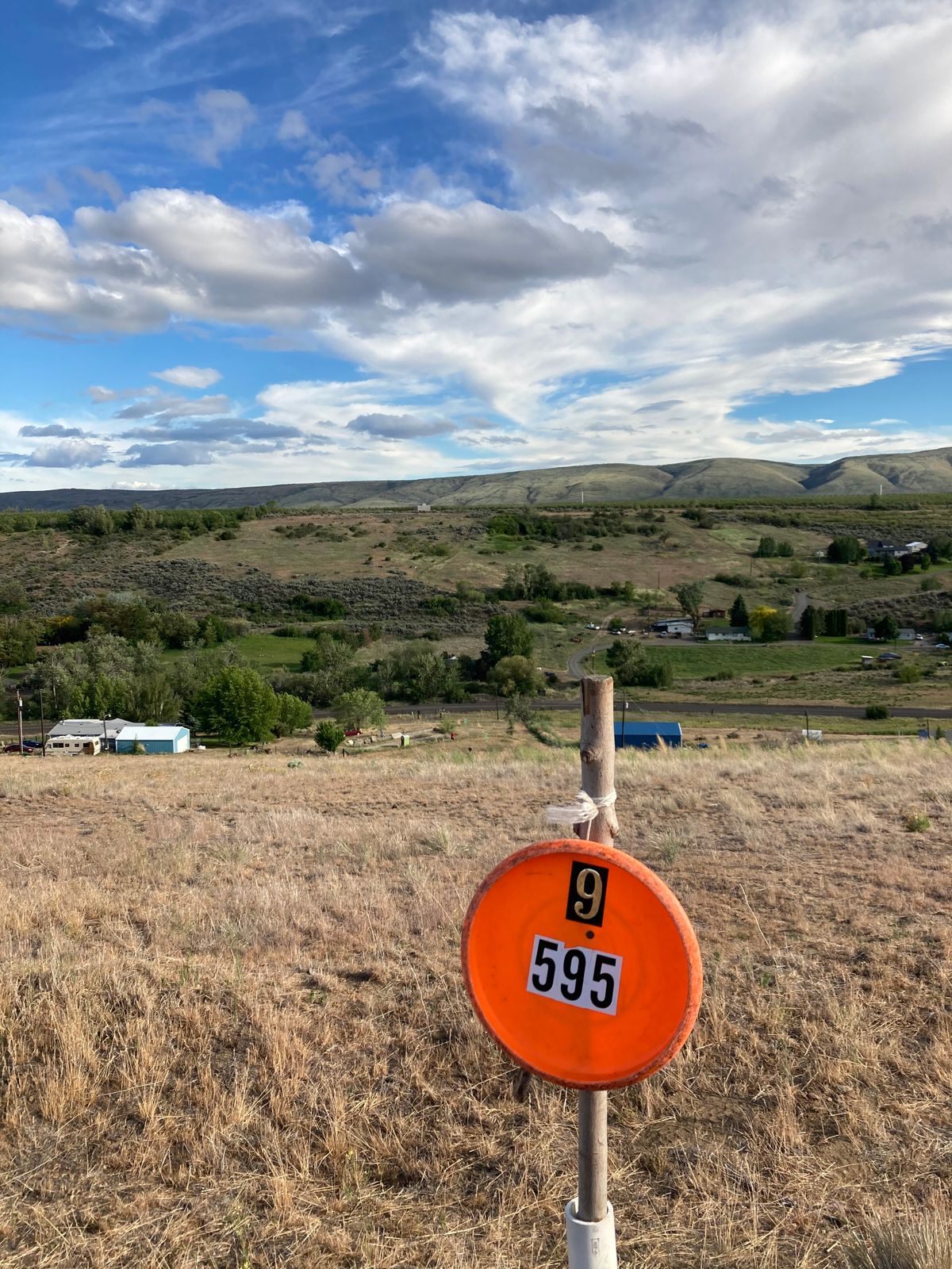 Looking down hill at number nine