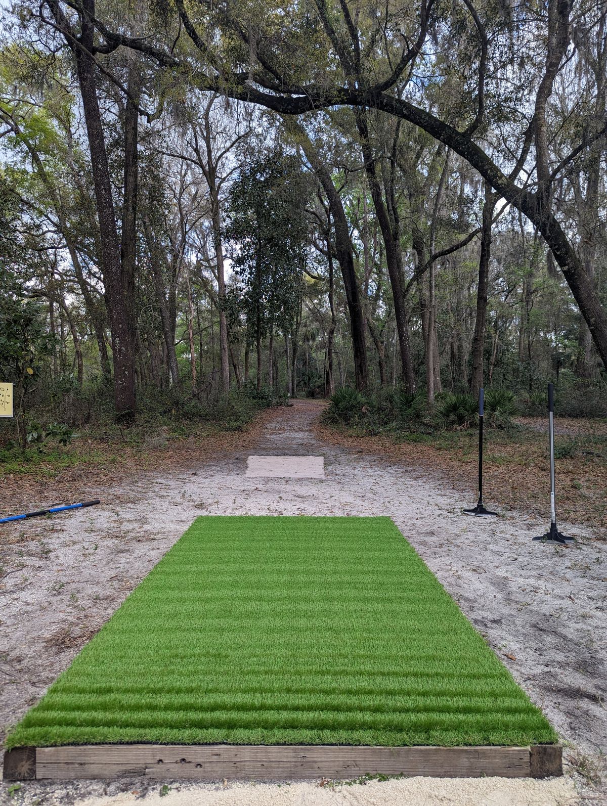 New turf tee-pad on hole 21 short