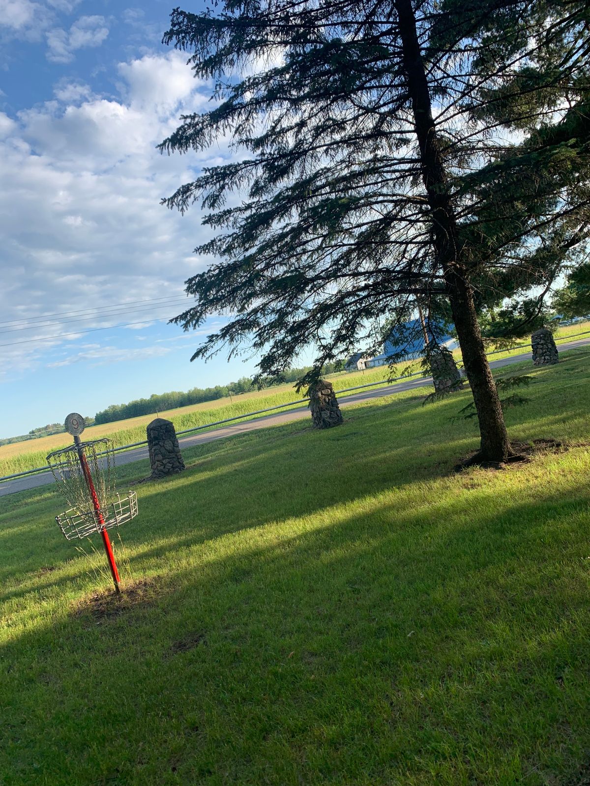View of hole 9 basket.