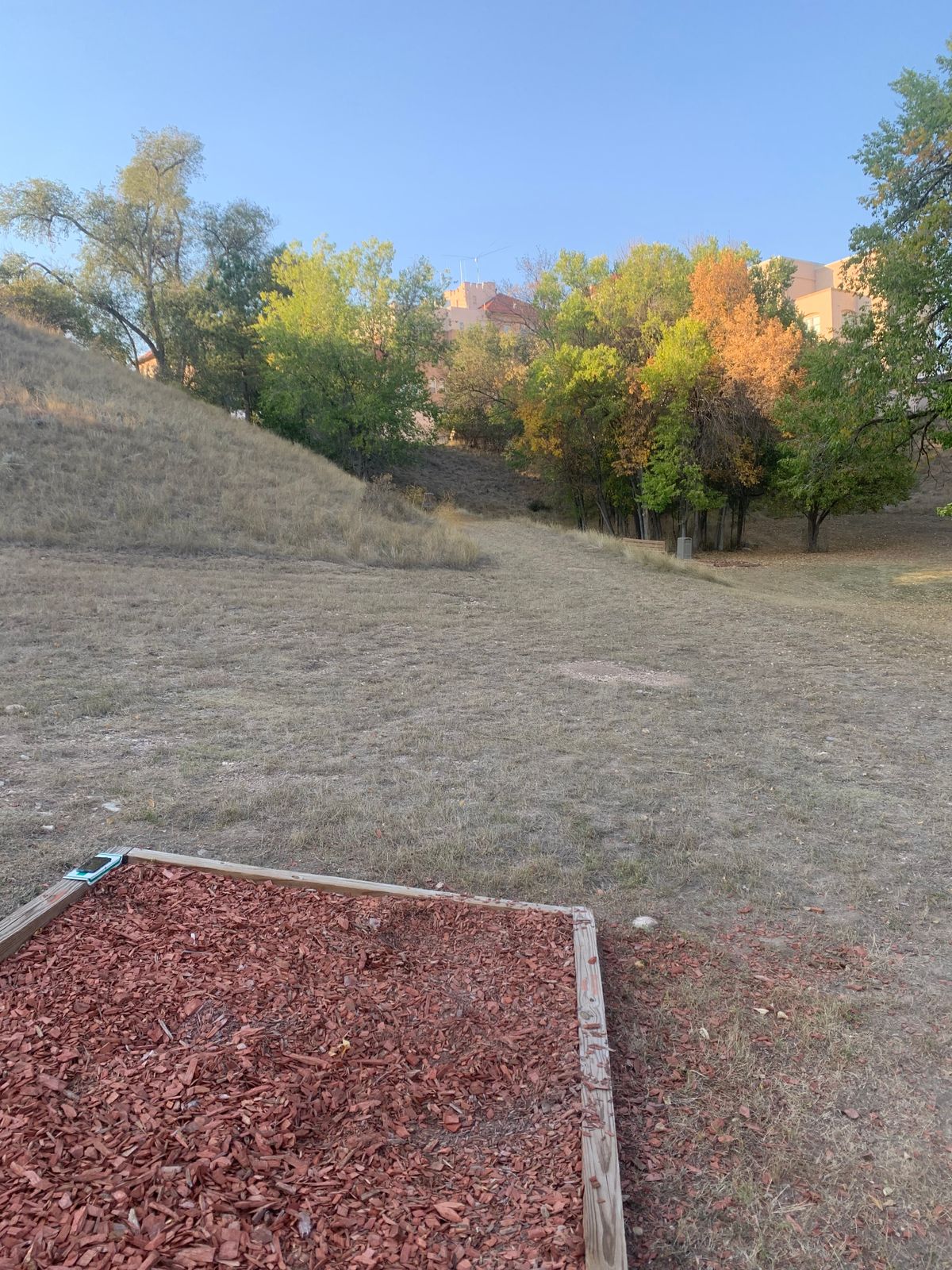 Hole 4 tee pad looking towards basket.