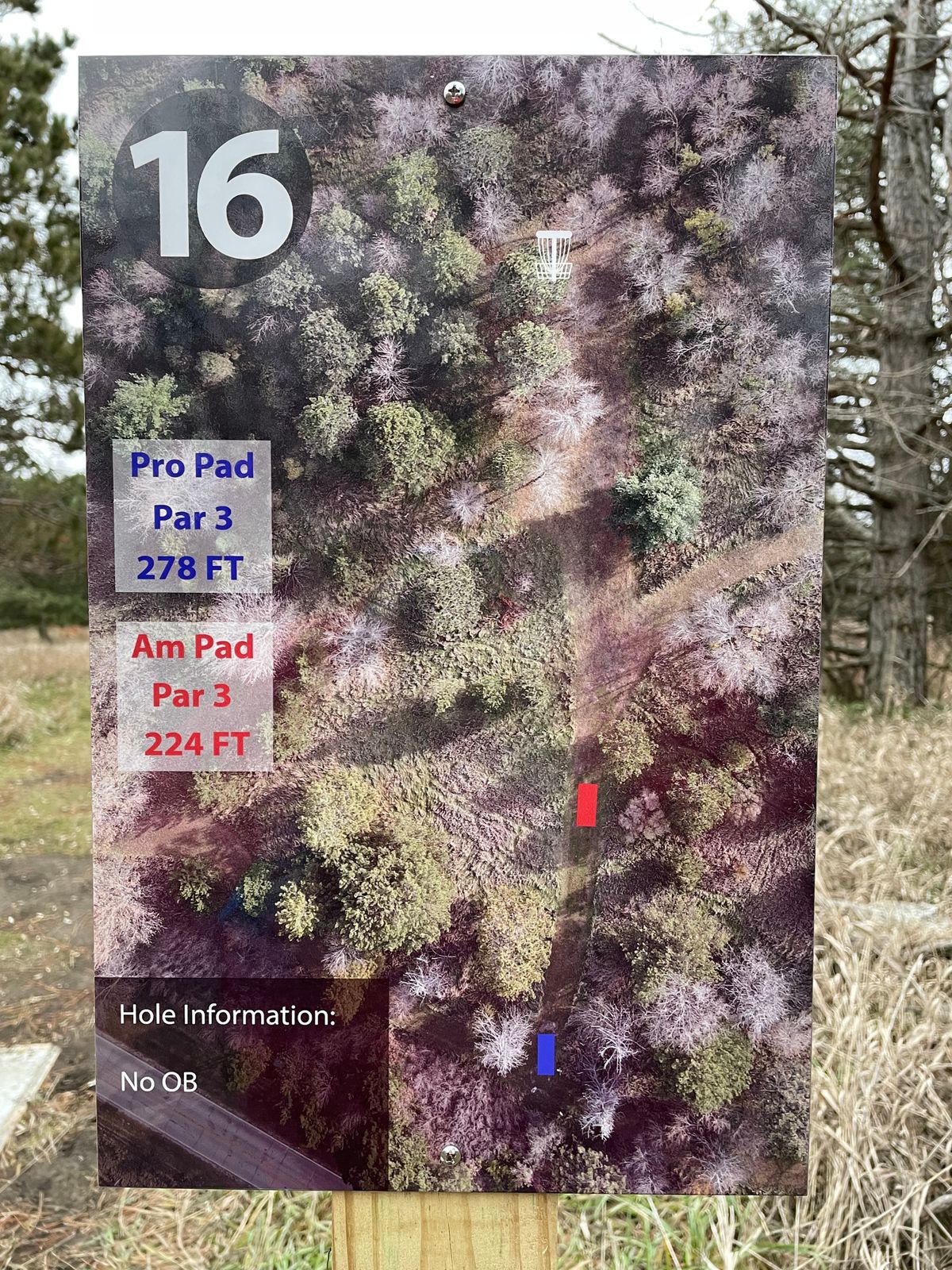Hole 16 tee sign