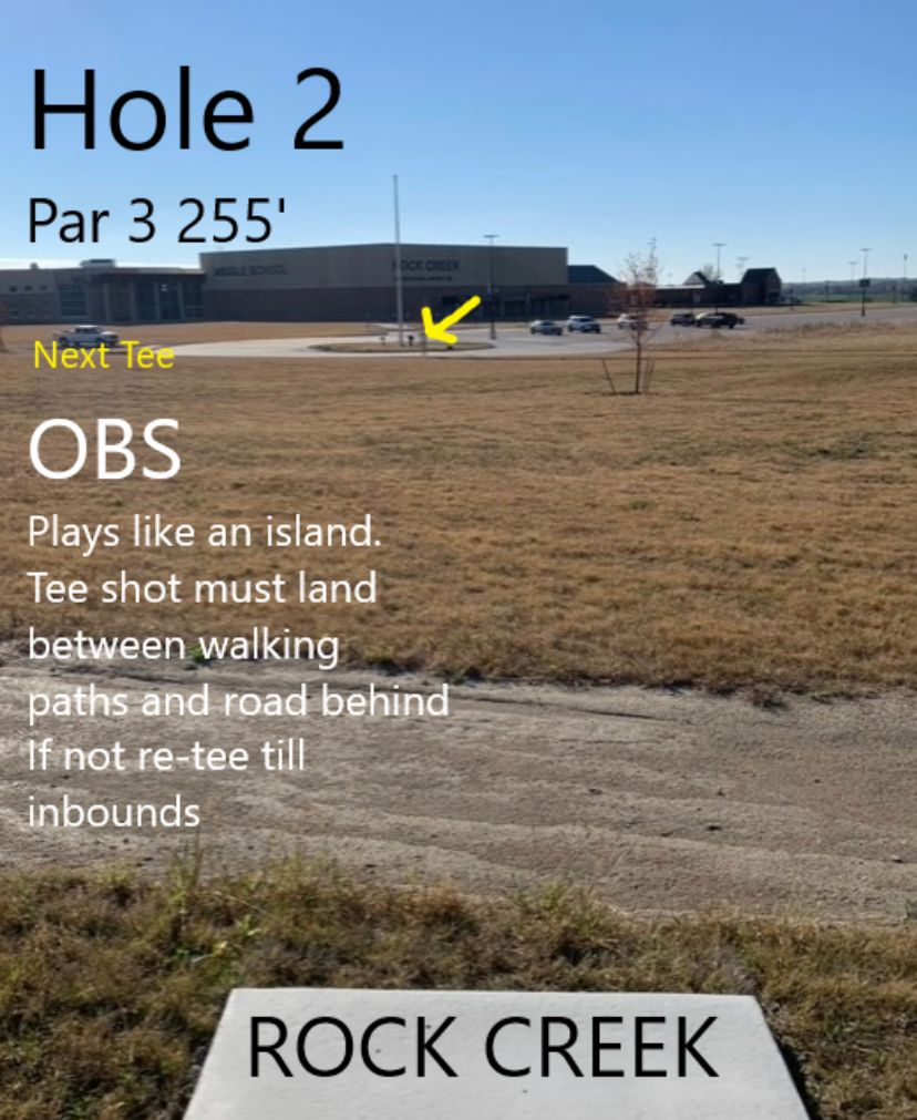 Hole 2 tee sign
