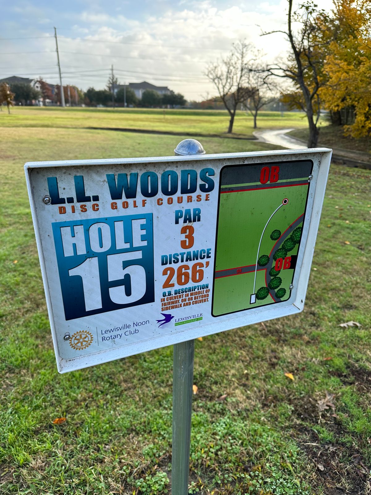 Hole 15 Tee Sign
