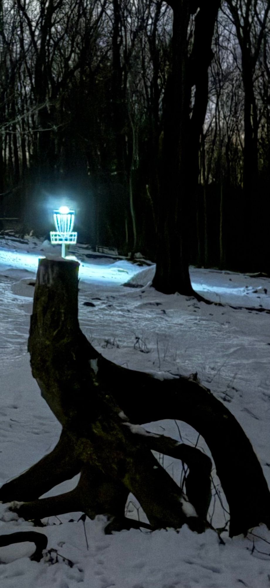 Hole 9 during glow after snow..