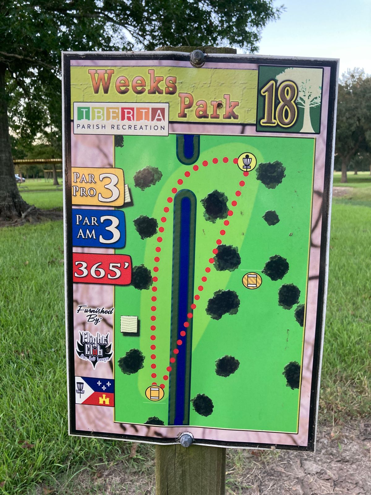 Hole 18 Tee Sign