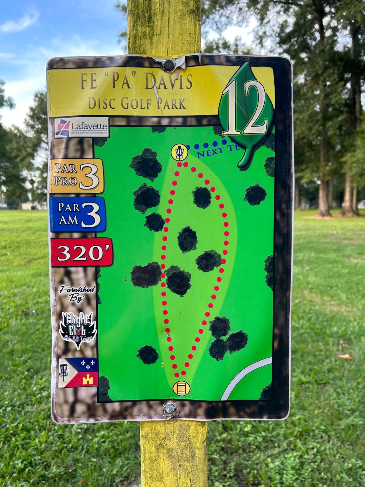Hole 12 Tee Sign