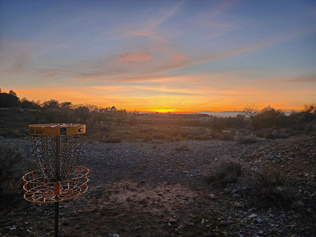 Dusk disc golfing