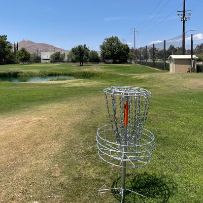 Hole 9 basket to tee view