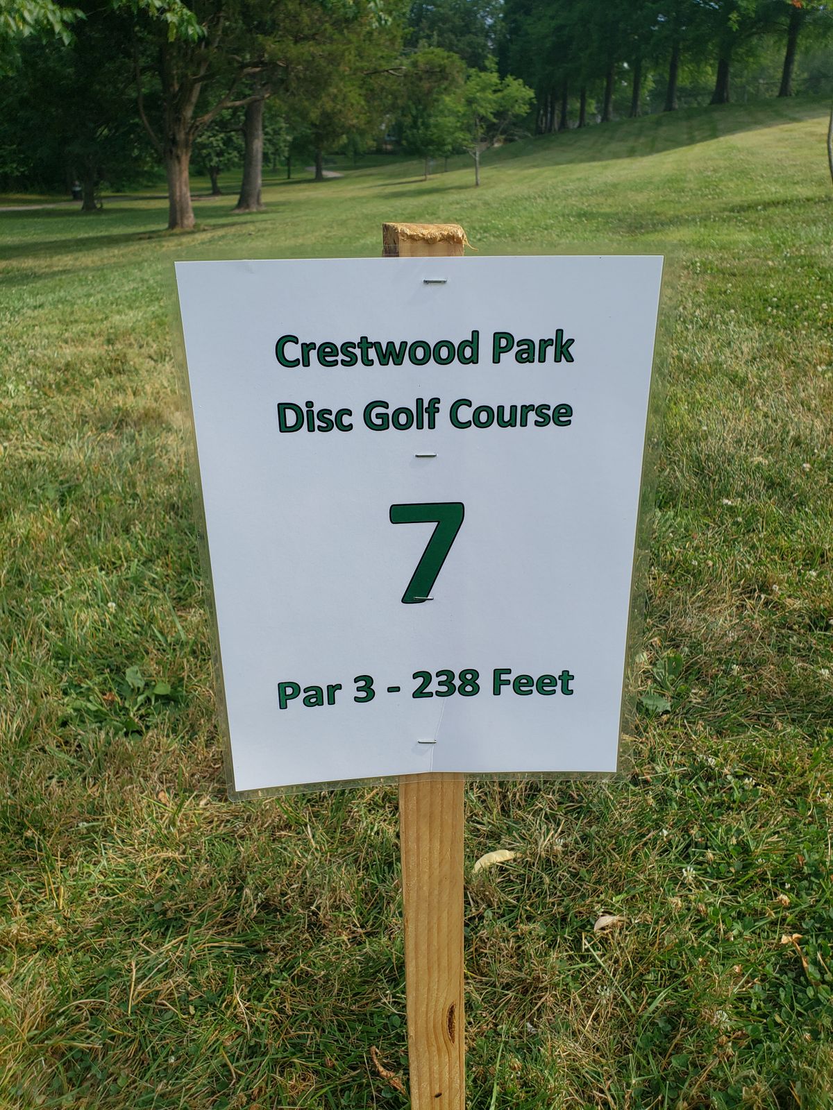 Hole 7 Crestwood park disc golf course