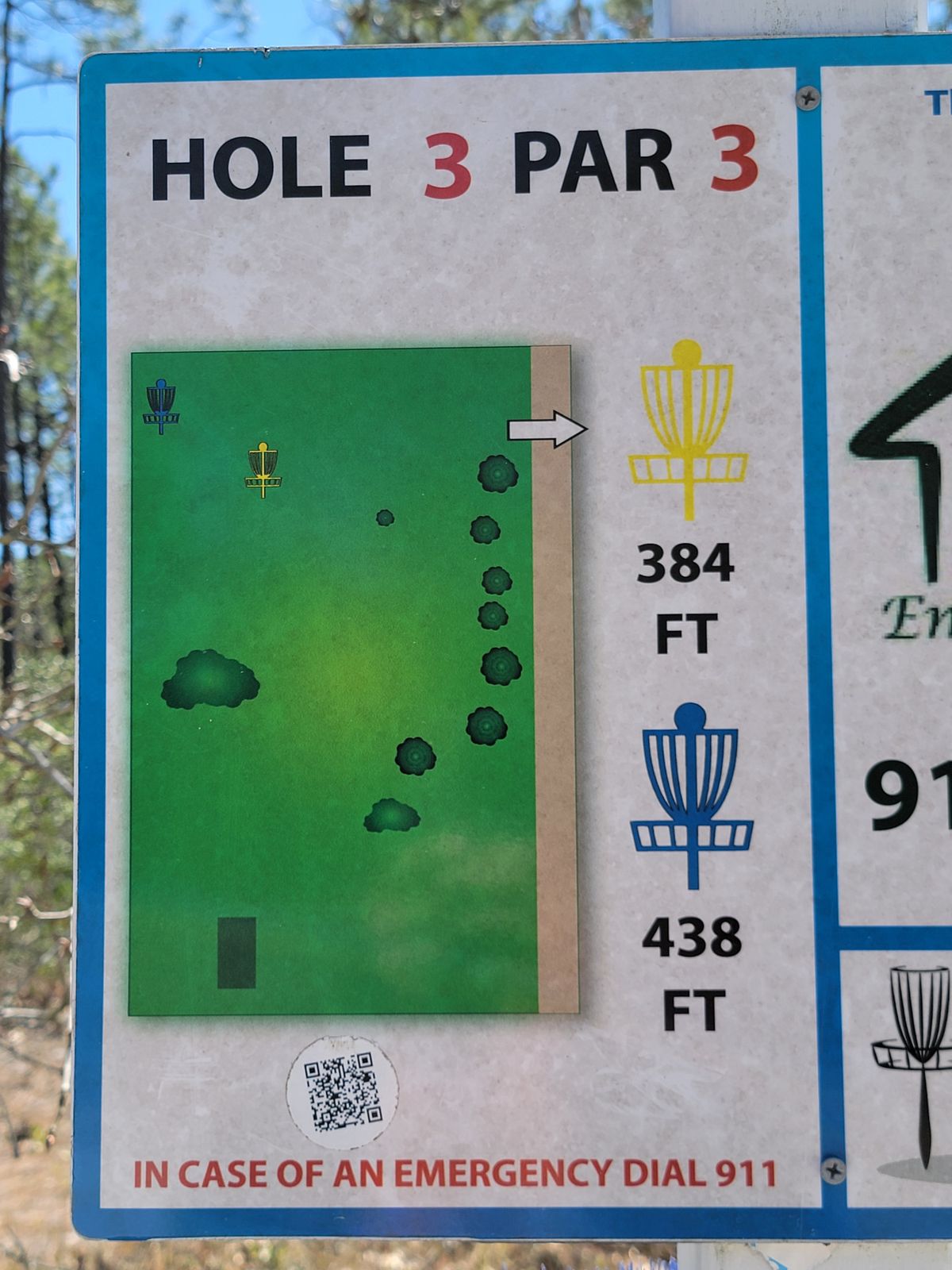 Hole 3 tee sign