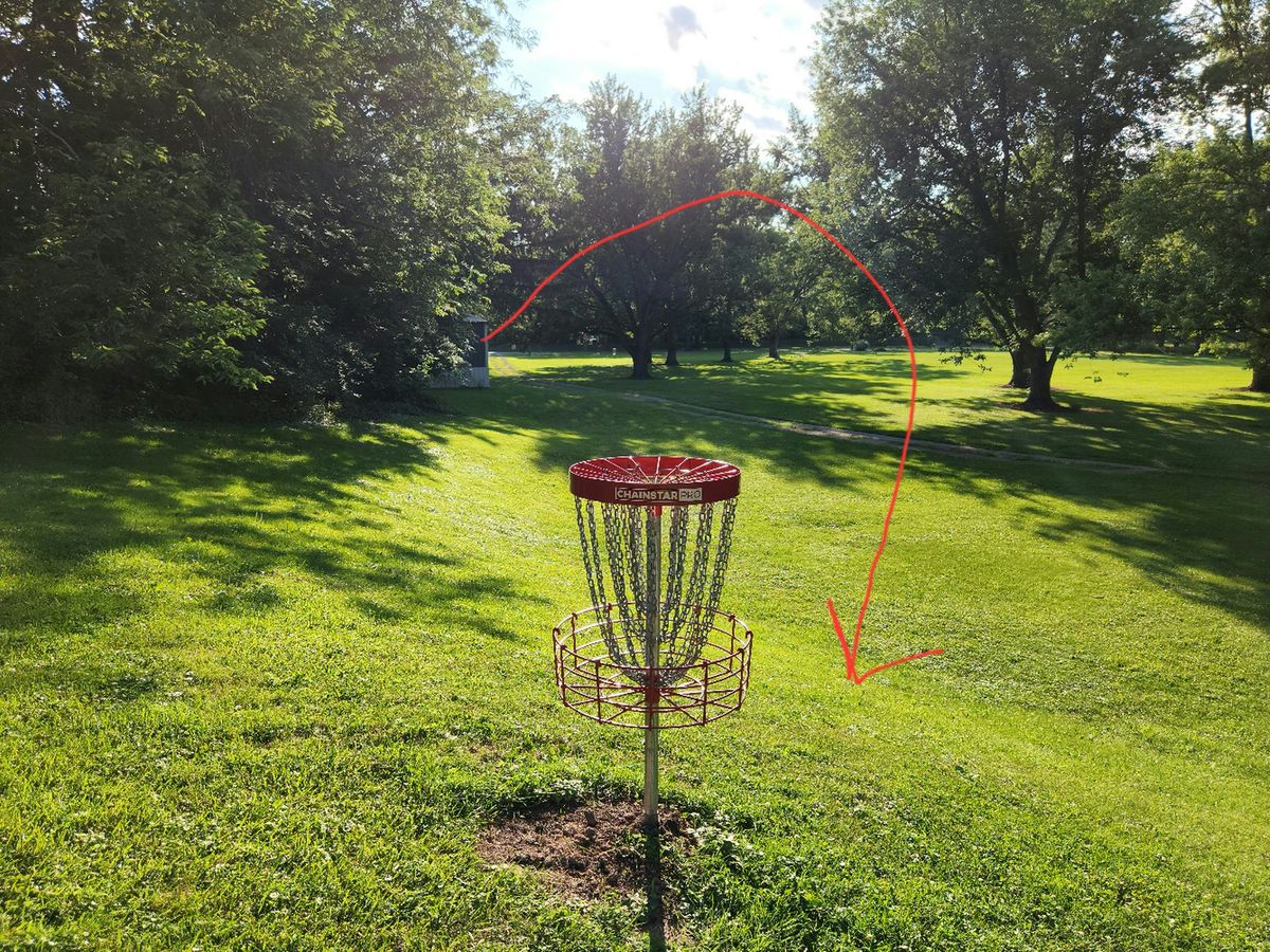 View behind basket on hole 12