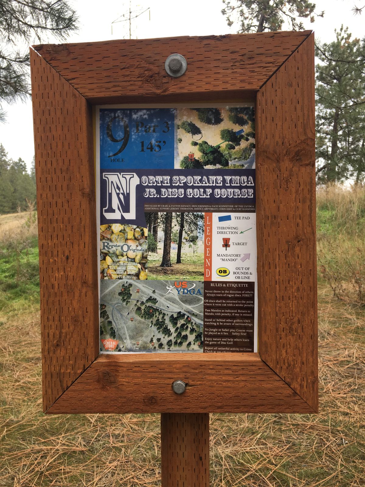 Sign for hole 9