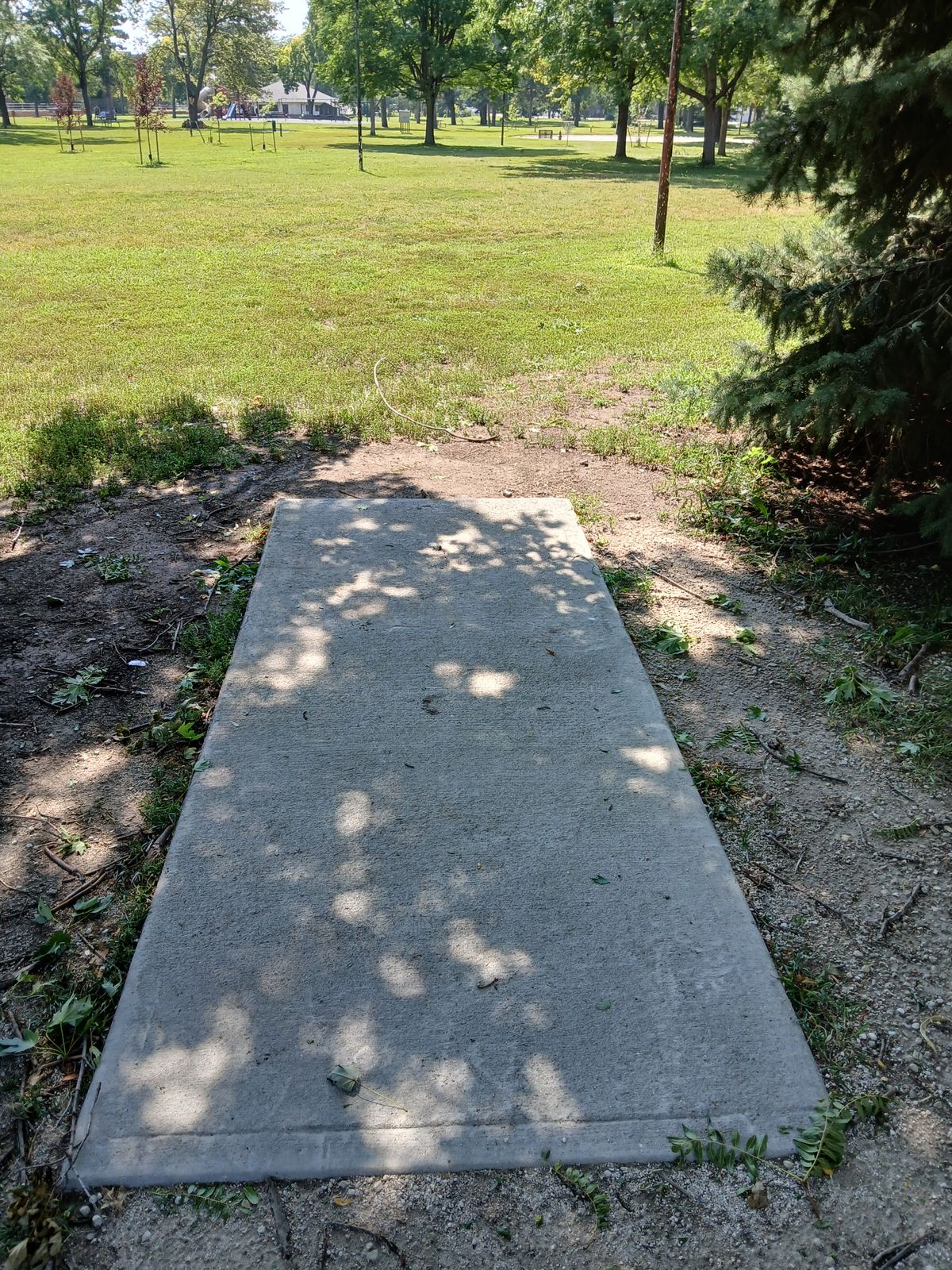 Hole 2 at bethany beginner course lincoln, Nebr. Still playable after yesterday's storm.