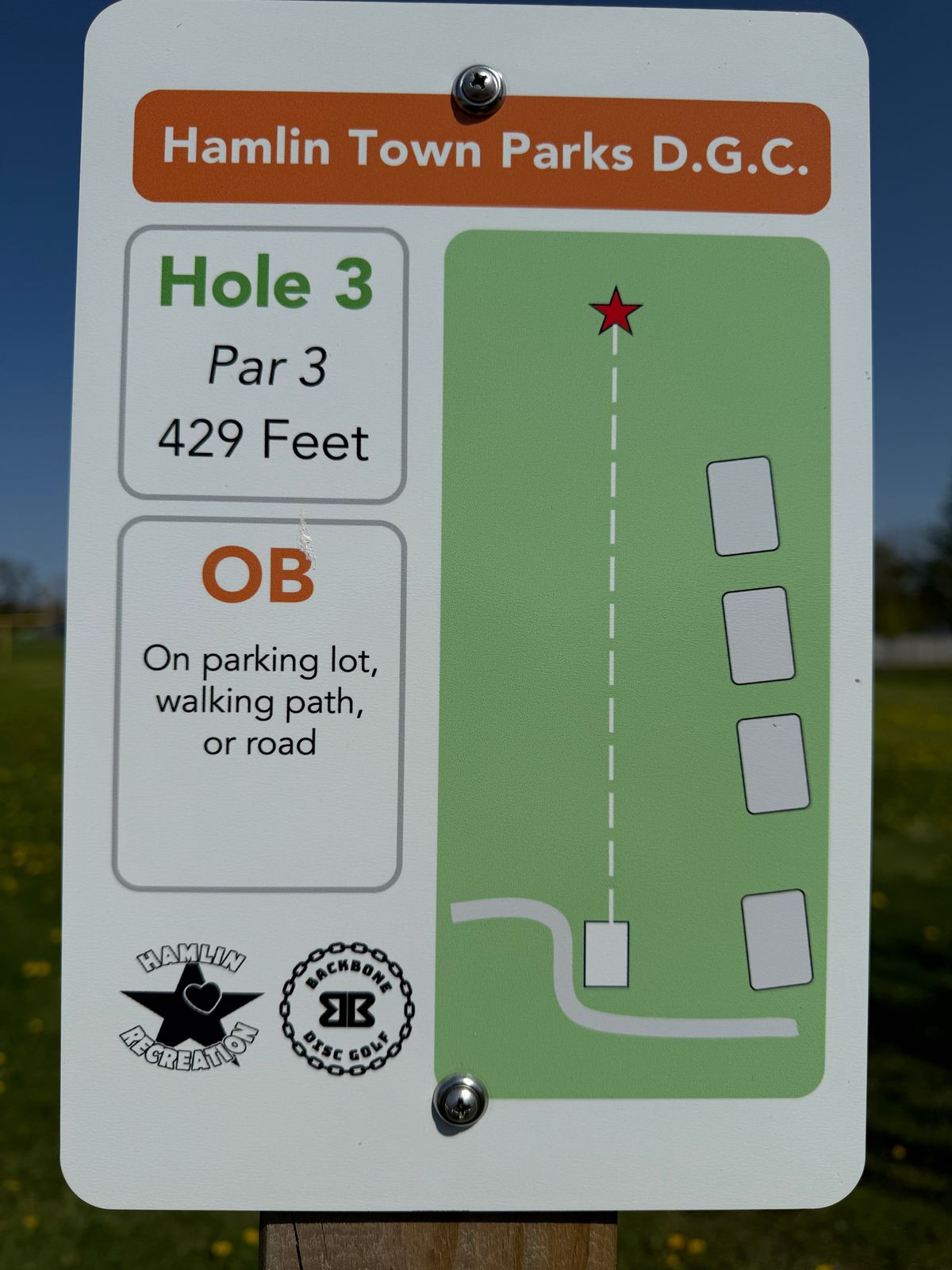 Hole 3 Tee Sign